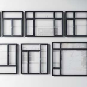 现代平开窗3D模型下载